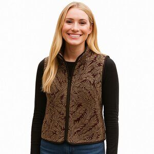 Croft & Barrow Brown & Red Quilted Vest